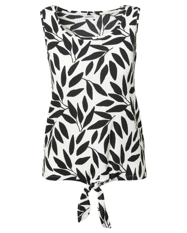 توب بدون أكمام بعقدة للنساء، أسود/أبيض (KiK Tanktop mit Knotendetail (schwarz/weiß)) — KiK, منتج ألماني أصلي في المغرب