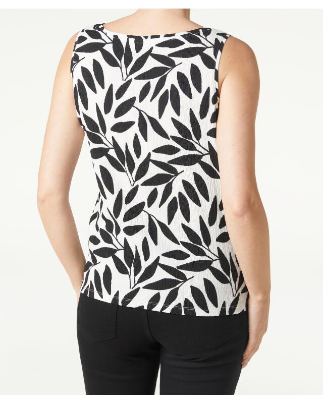 توب بدون أكمام بعقدة للنساء، أسود/أبيض (KiK Tanktop mit Knotendetail (schwarz/weiß)) — KiK, منتج ألماني أصلي في المغرب