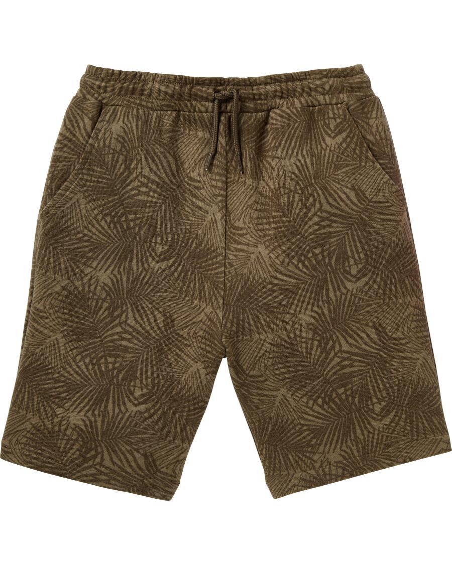 Sweatshorts Palmenblätter Khaki