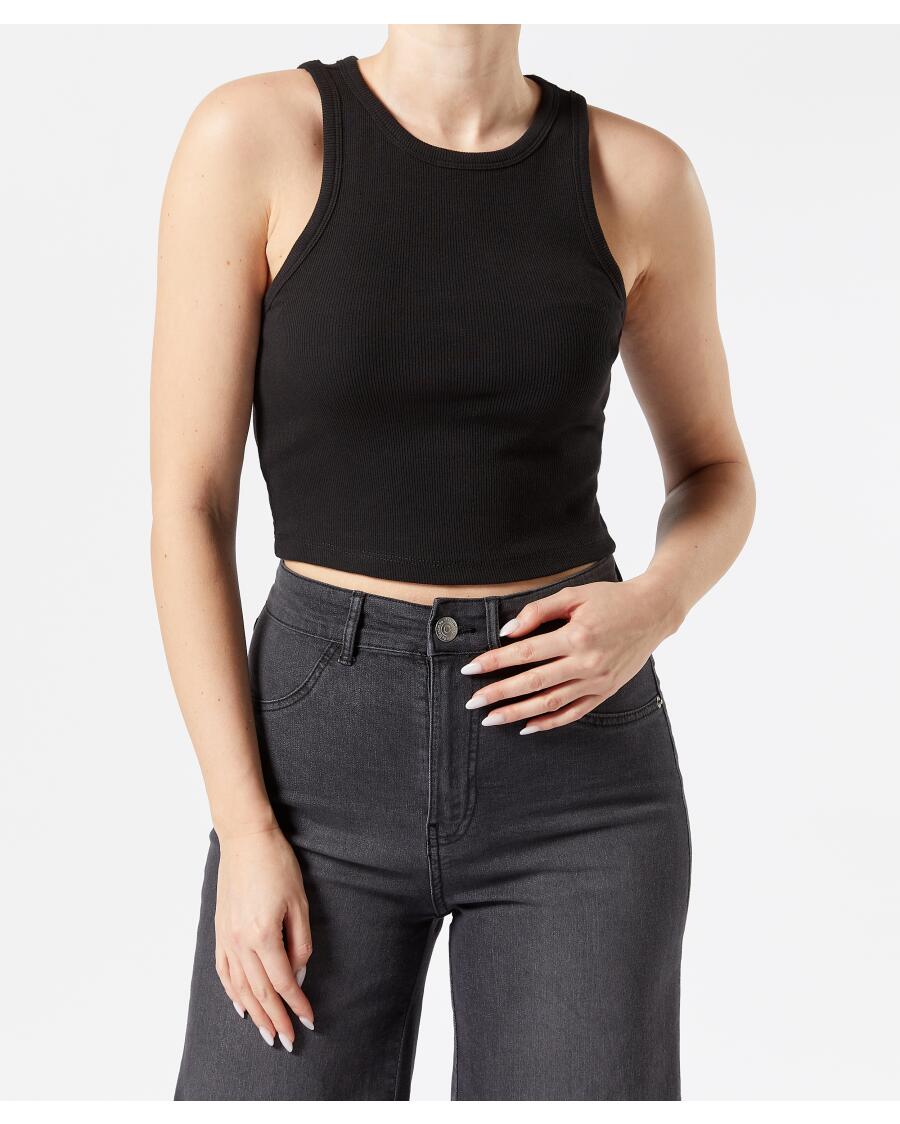 Tanktop gerippt schwarz