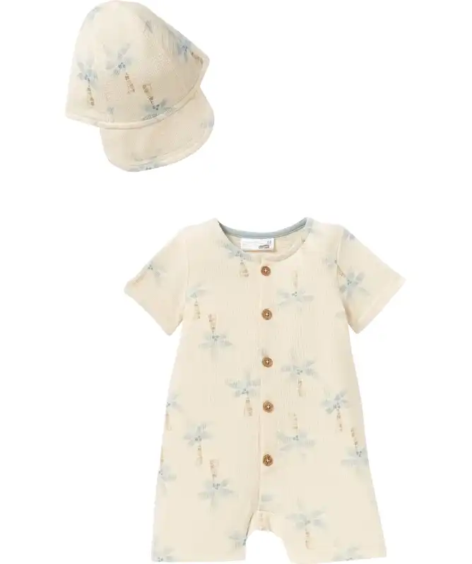 Kappe + Shorty mit Palmen