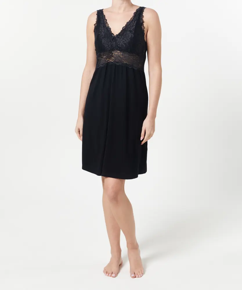 Nachthemd mit Spitze Janina, verstellbare Träger