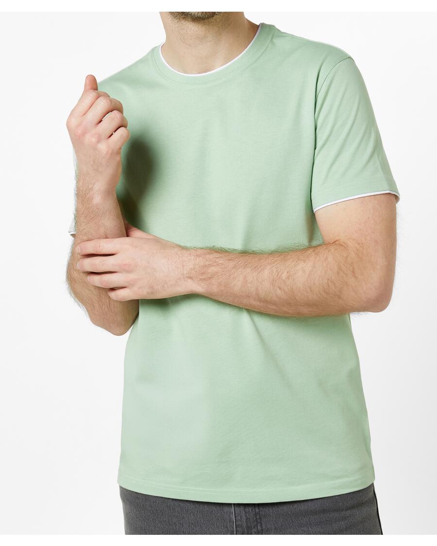 T-Shirt in 2-in-1-Optik grün