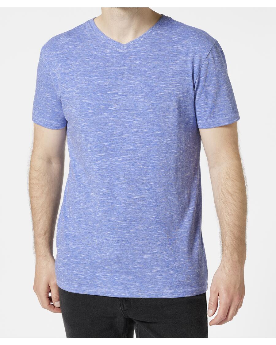 Meliertes T-Shirt blau