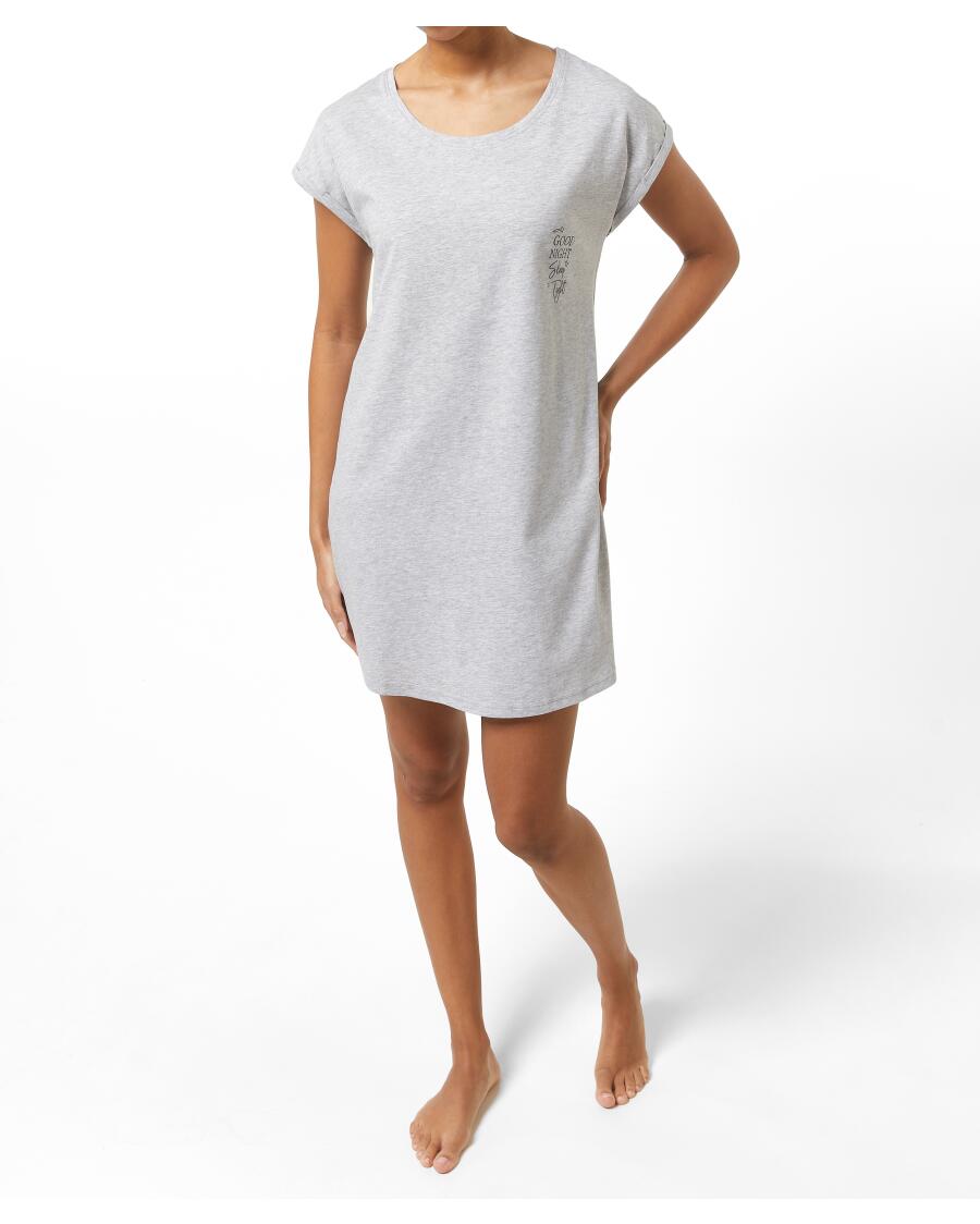 Bigshirt mit Schriftzug grau melange