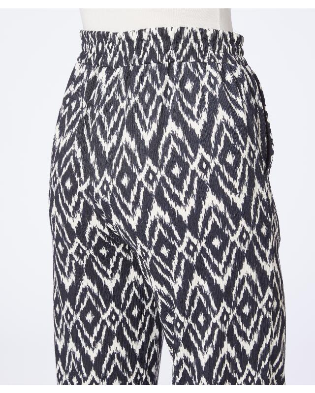 Pantalon palazzo effet froissé femme, bleu marine/blanc (KiK Palazzohose in Crinkleoptik (dunkelblau/weiß)) — KiK, produit allemand authentique au Maroc