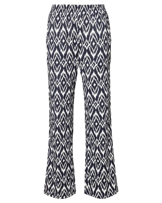 Pantalon palazzo effet froissé femme, bleu marine/blanc (KiK Palazzohose in Crinkleoptik (dunkelblau/weiß)) — KiK, produit allemand authentique au Maroc
