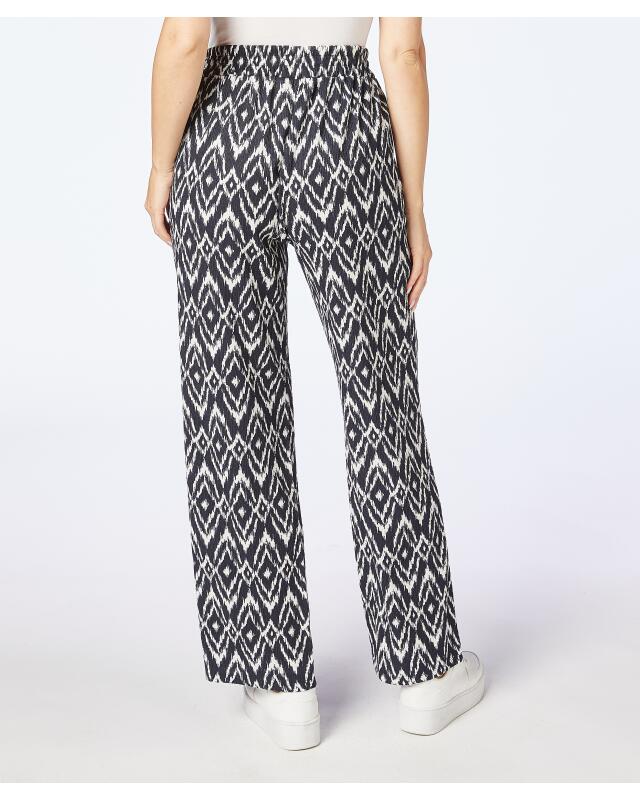 Pantalon palazzo effet froissé femme, bleu marine/blanc (KiK Palazzohose in Crinkleoptik (dunkelblau/weiß)) — KiK, produit allemand authentique au Maroc