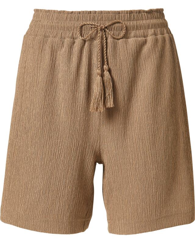 Short effet crinkle femme, marron clair (KiK Shorts Crinkle (hellbraun)) — KiK, produit allemand authentique au Maroc