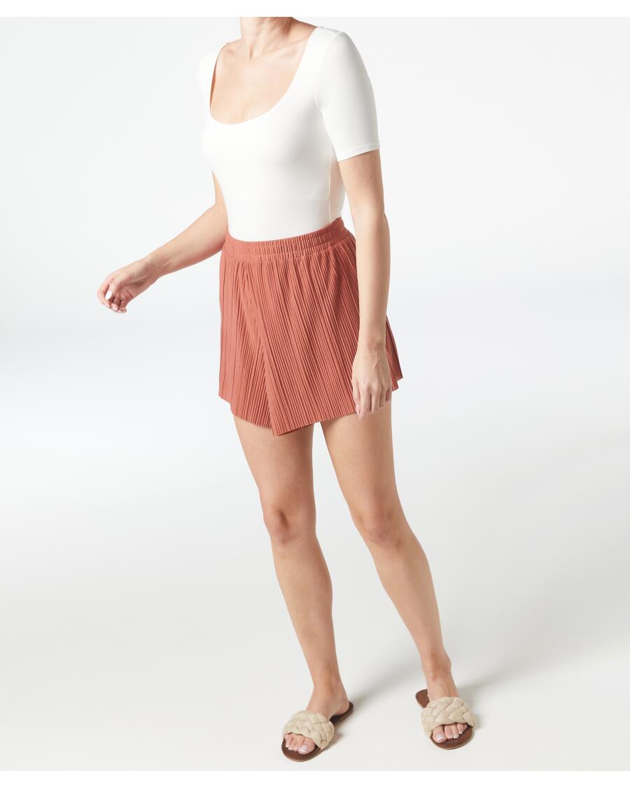 Plissee-Shorts braun