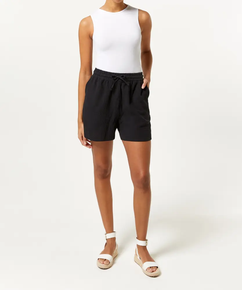 StylSense Korte broek voor dames, zomer, linnen, mousseline, bermuda shorts, katoen, hoge taille, damesshorts met trekkoord en zakken, Kaki, XXL StylSense Korte broek voor dames, zomer, linnen, mousseline, bermuda shorts, katoen, hoge taille, damesshorts met trekkoord en zakken, Kaki, XXL