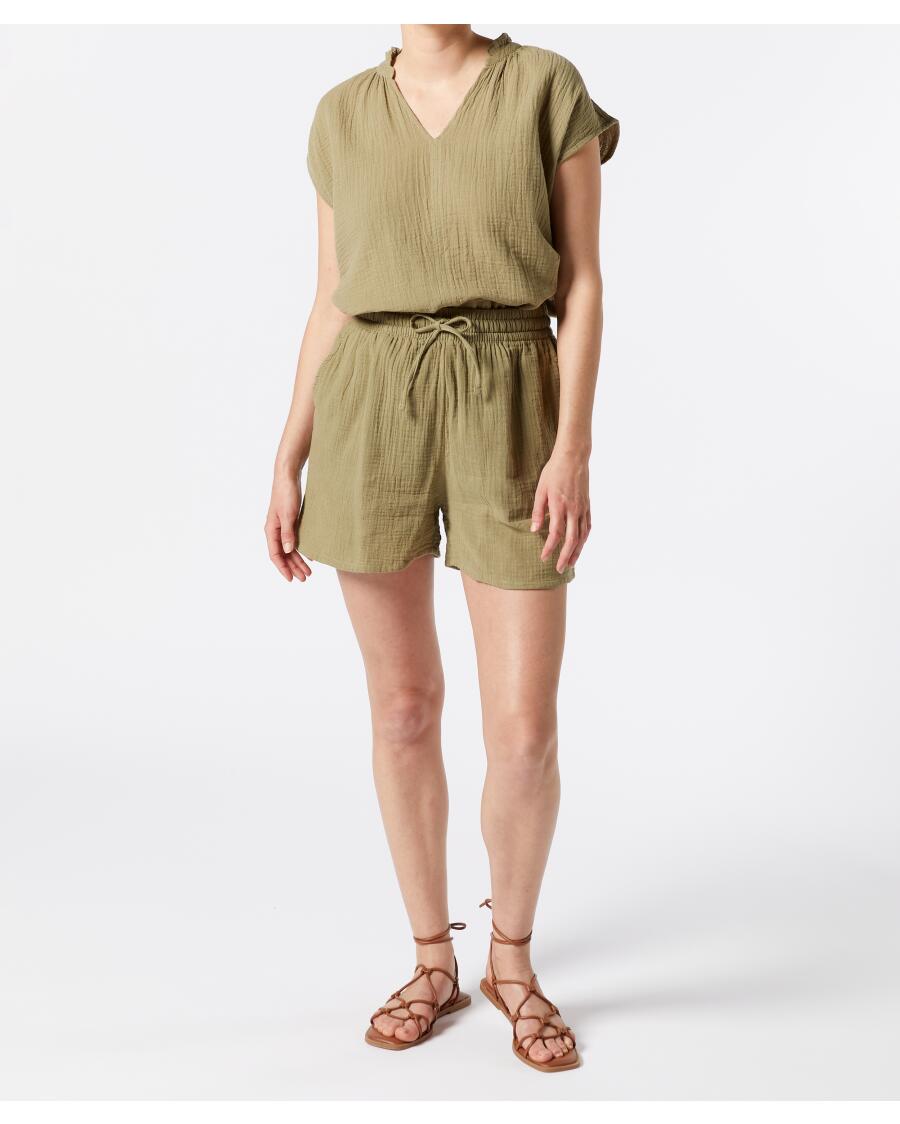 Musselin-Shorts Khaki