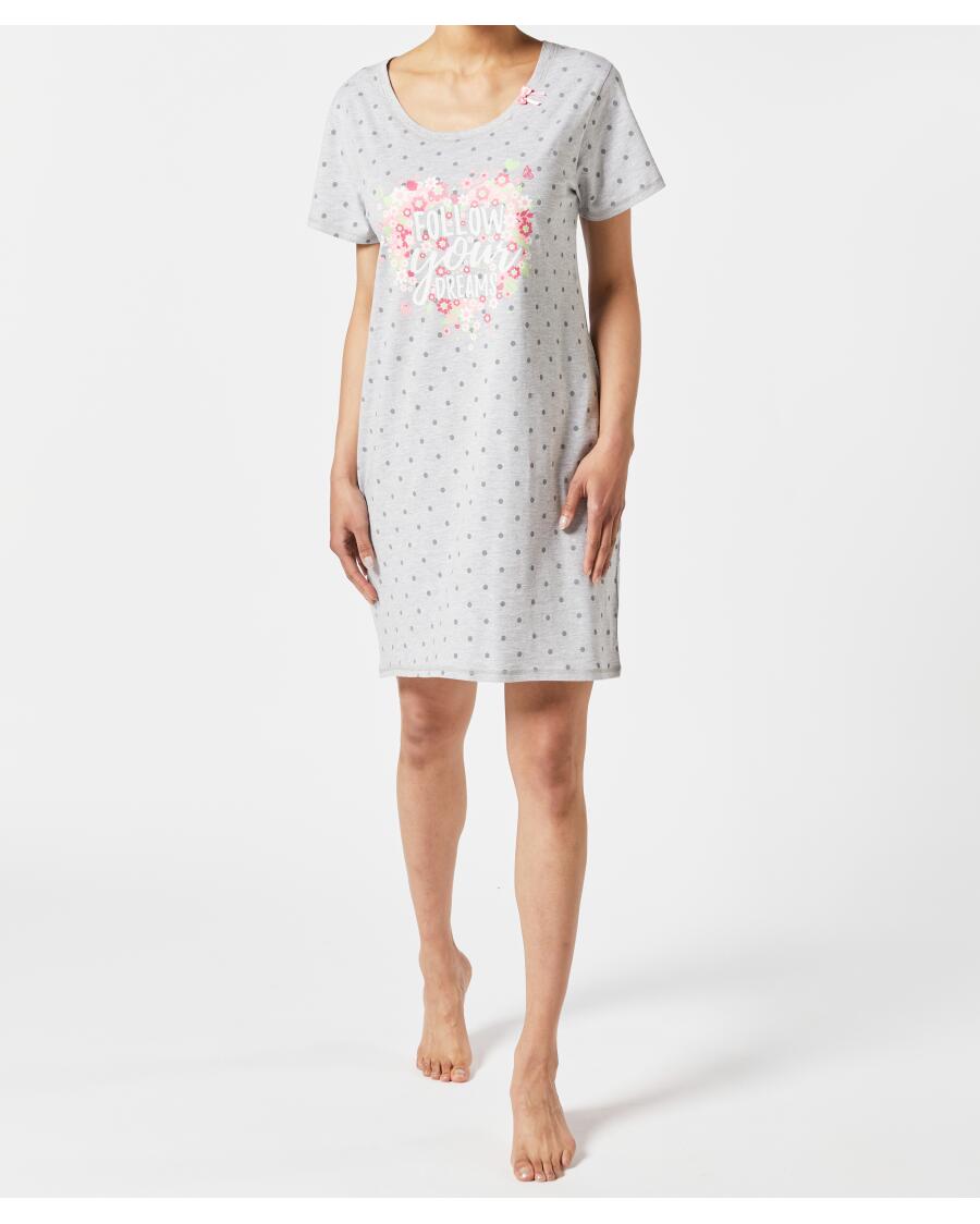 Bigshirt mit Allover-Print grau melange
