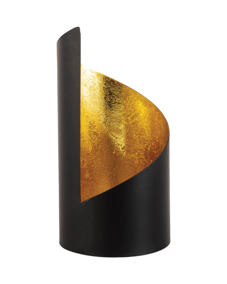 Teelichthalter aus Metall schwarz/gold