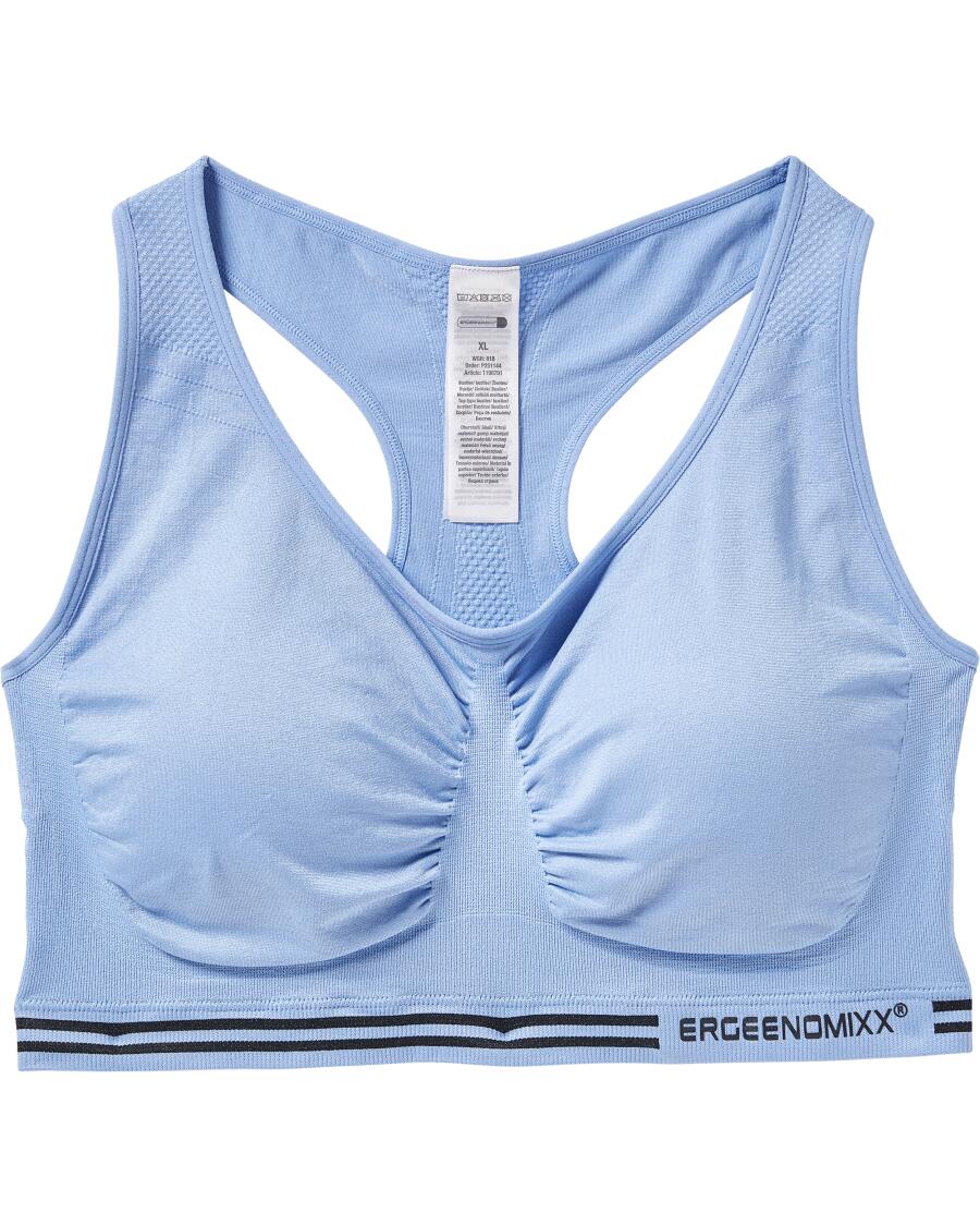 Sport-Bustier mit Kontraststreifen blau
