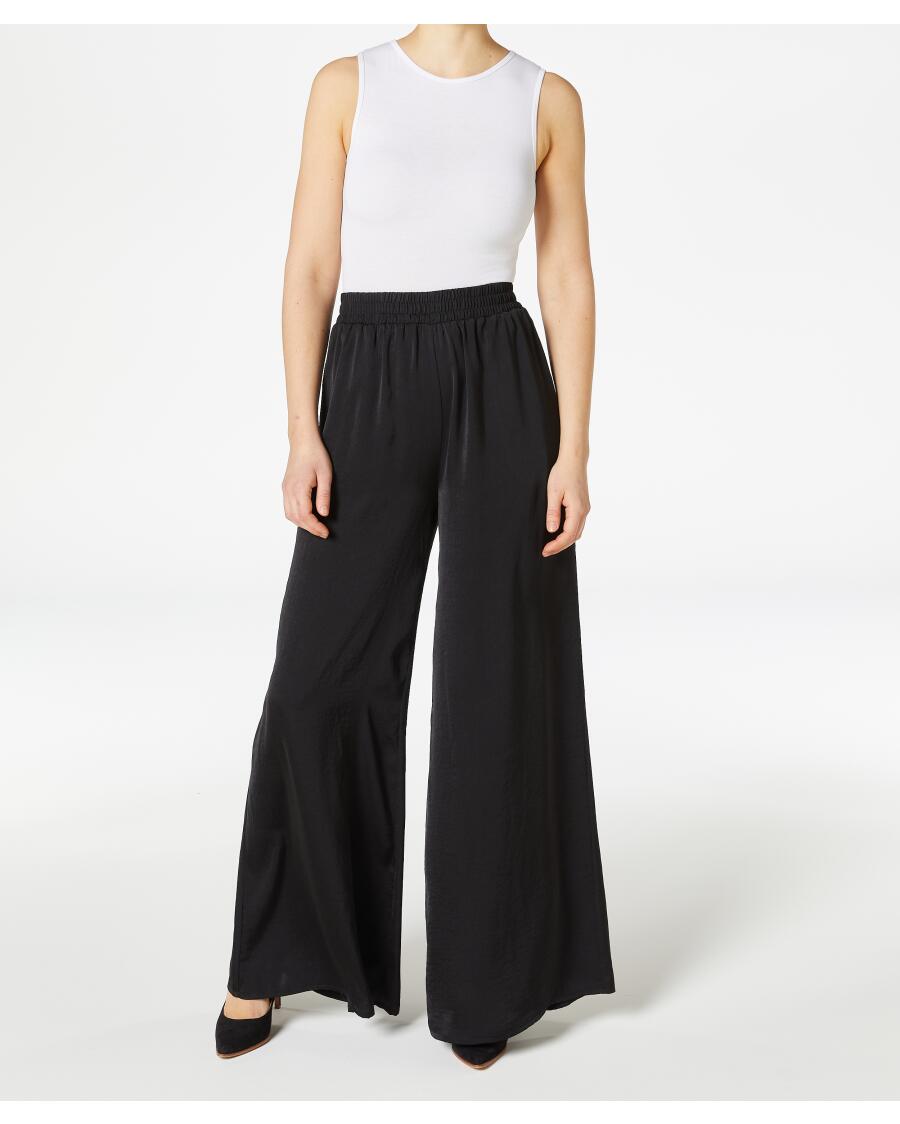 Palazzohose aus Satin schwarz