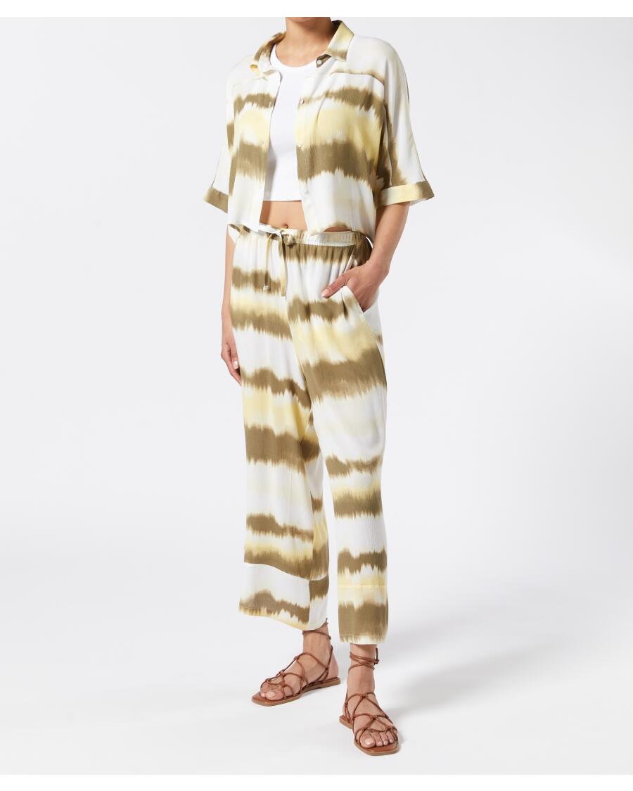 Batik-Culotte khaki bedruckt
