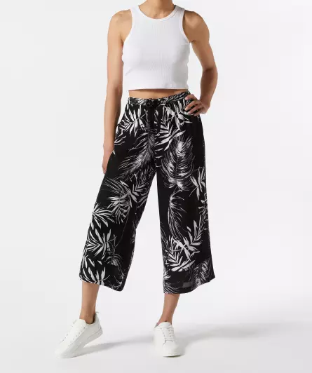 Culotte mit Palmenblättern