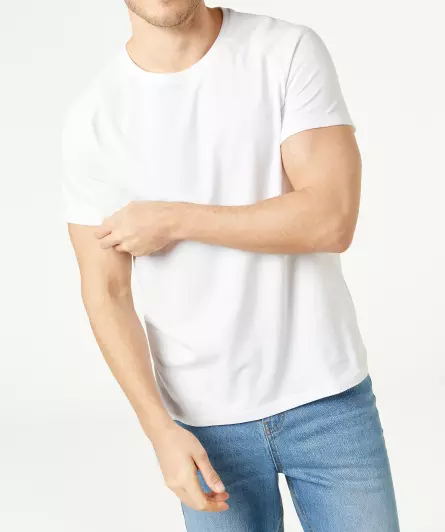 T-Shirt mit gerippten Ärmeln