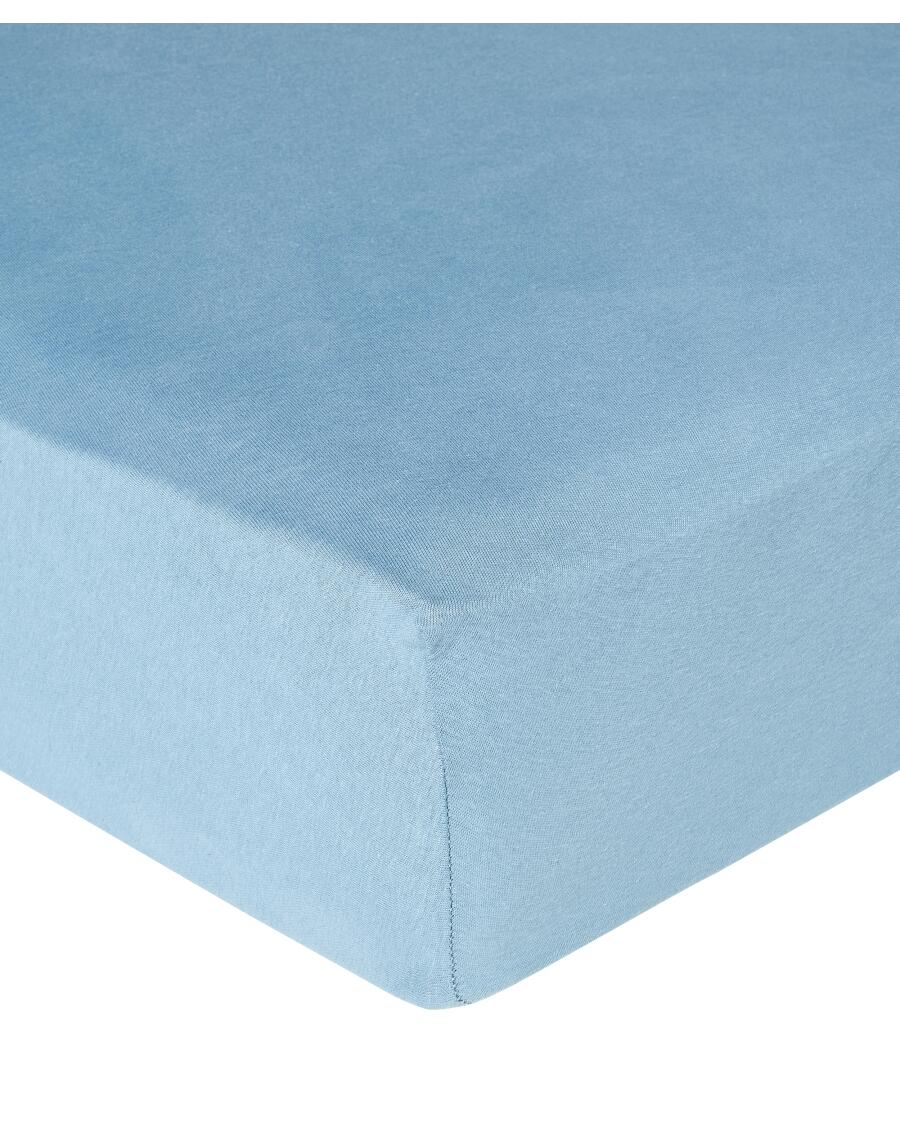 Baumwoll-Spannbettlaken hellblau