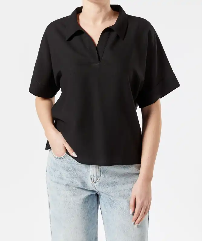 Bluse mit Leinenanteil