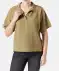 Bluse mit Leinenanteil Khaki