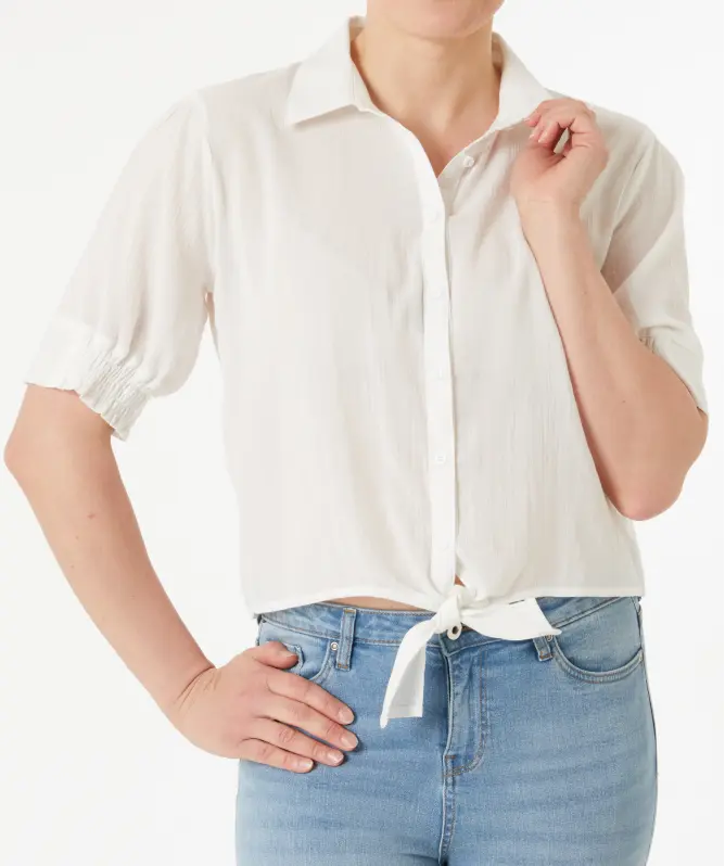 Bluse in Crinkle-Optik