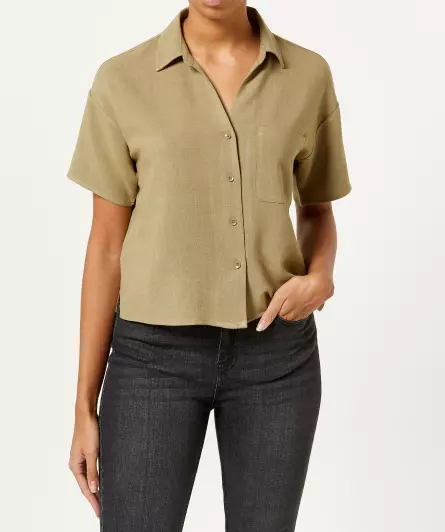 Bluse mit Leinenanteil