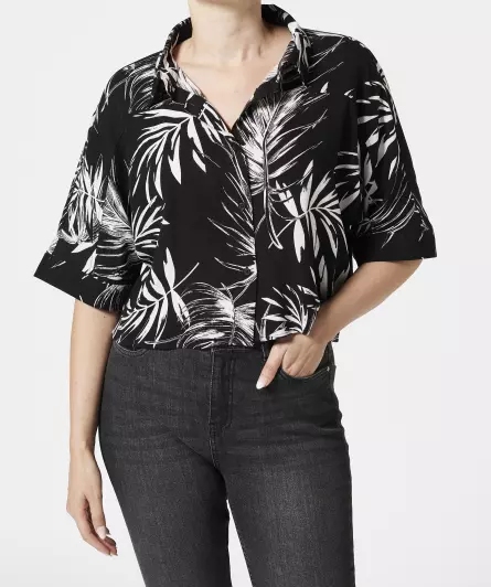 Bluse mit Palmenblättern