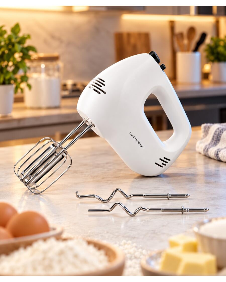 Waves Handmixer 200 Watt, weiß