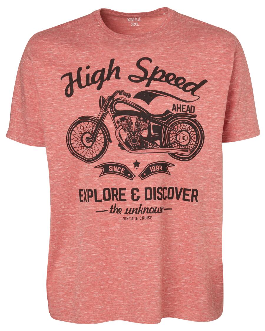 T-Shirt Motorrad koralle