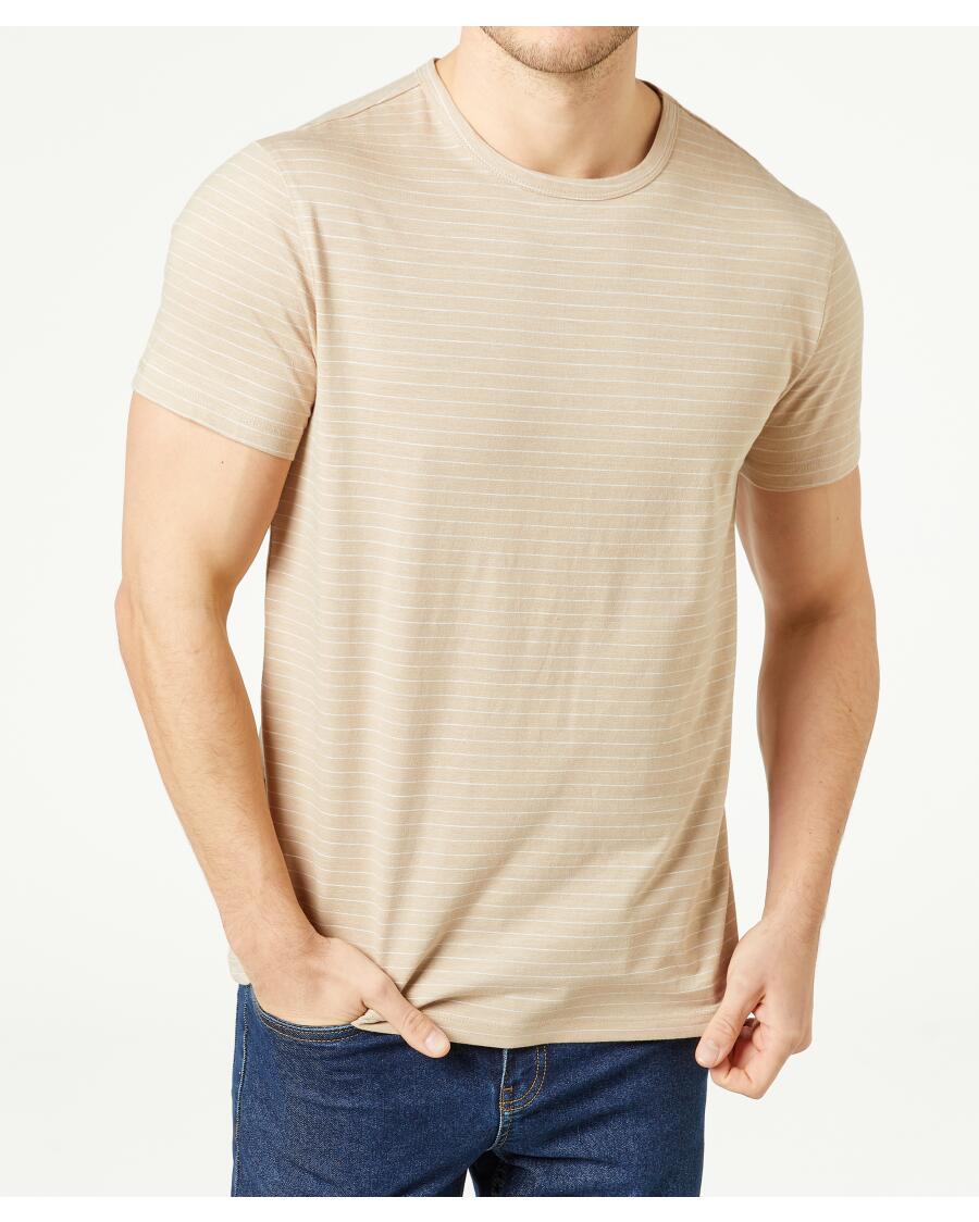 Gestreiftes T-Shirt naturfarben