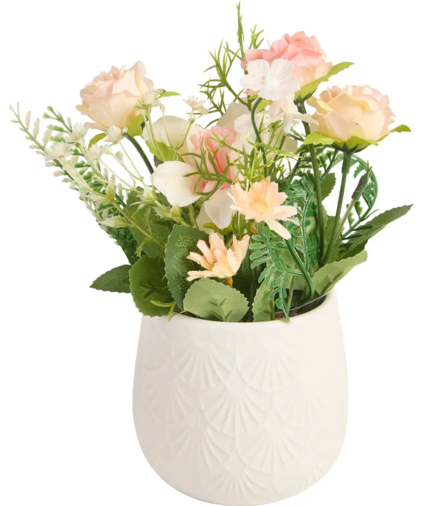40 cm orchidee kunstwit, orchidee in pot, zilver, kunstorchideeën, faux orchidee