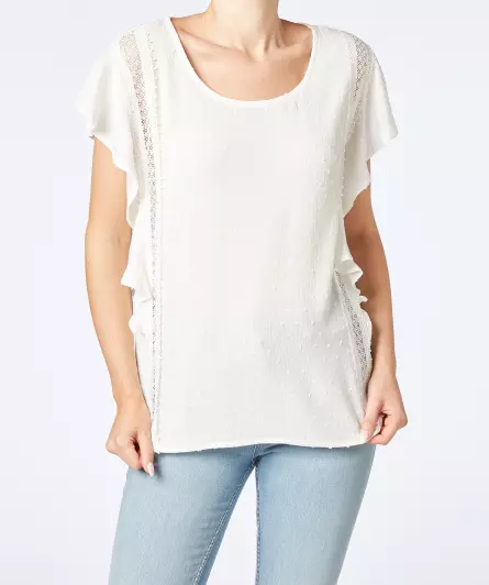 Bluse mit Punktestruktur