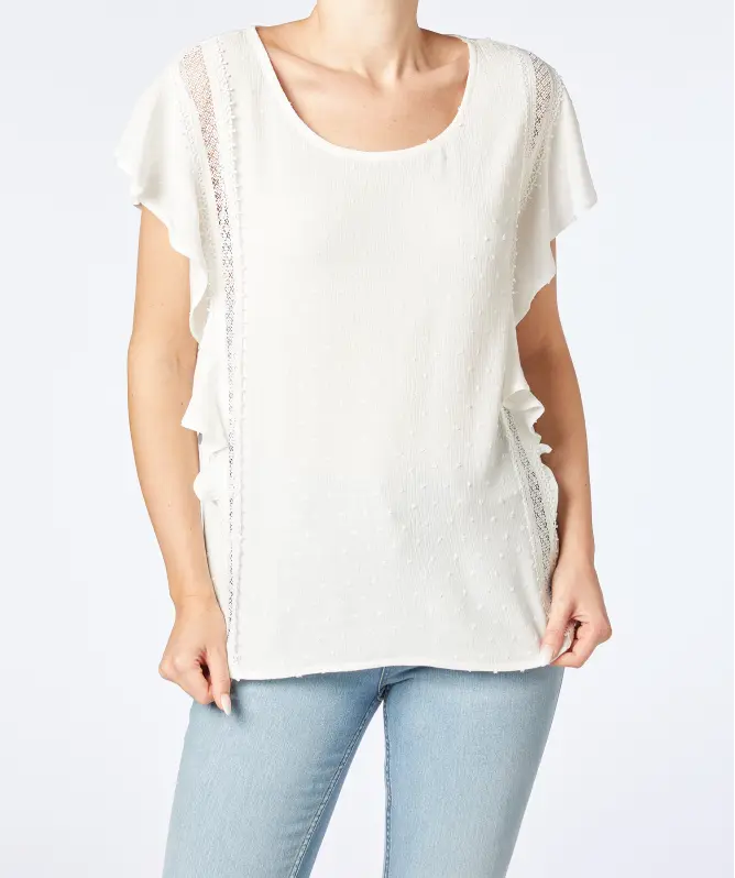 Bluse mit Punktestruktur