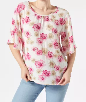 Bluse mit Trompetenärmeln