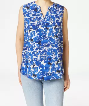Blusentop mit blauen Blumen