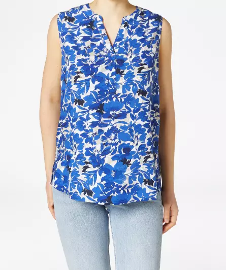 Blusentop mit blauen Blumen