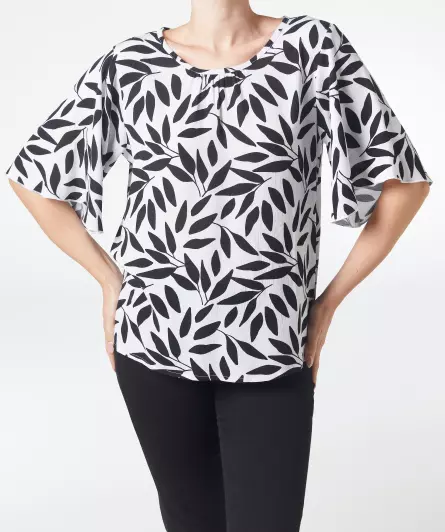 Bluse mit Trompetenärmeln