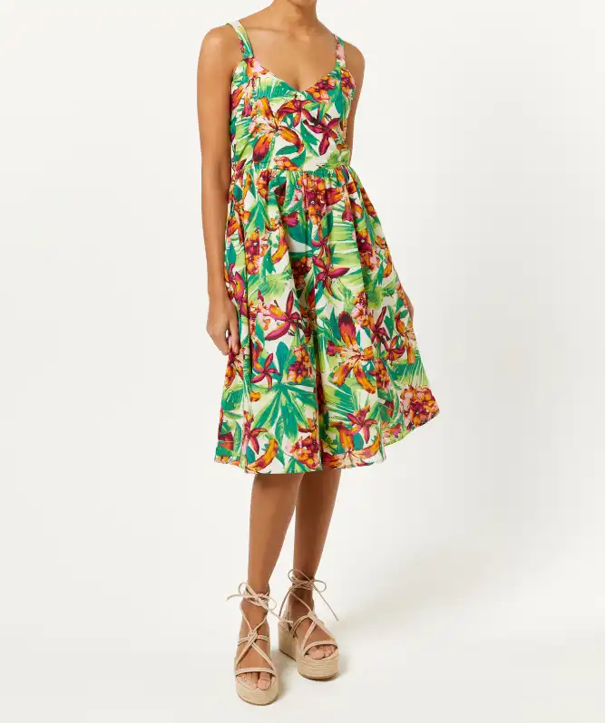 Šaty s tropickým vzorem