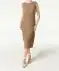 Strukturiertes Midikleid hellbraun