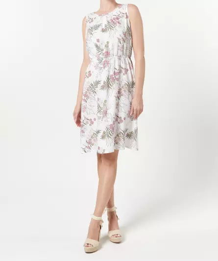 Kleid mit tropischem Muster