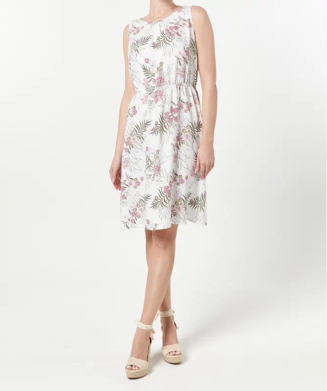 Kleid mit tropischem Muster