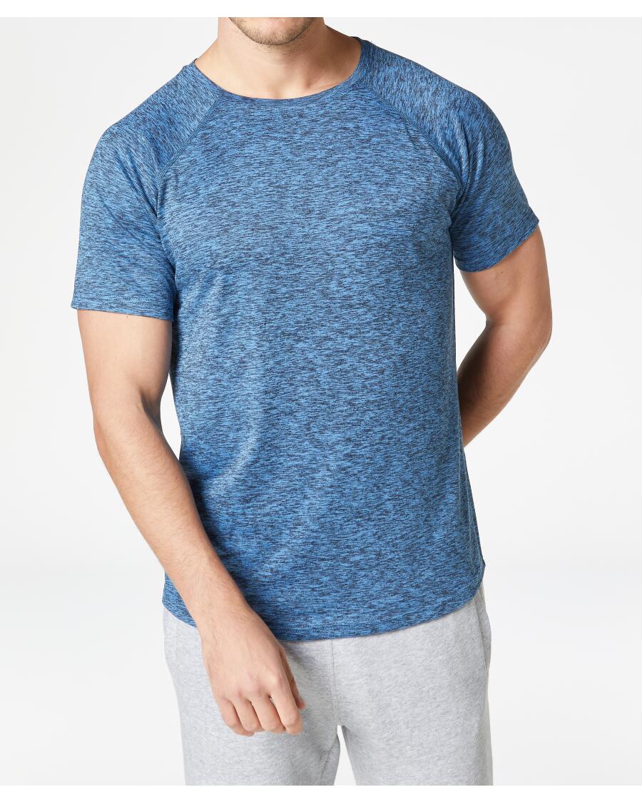 Meliertes Sport-Shirt blau