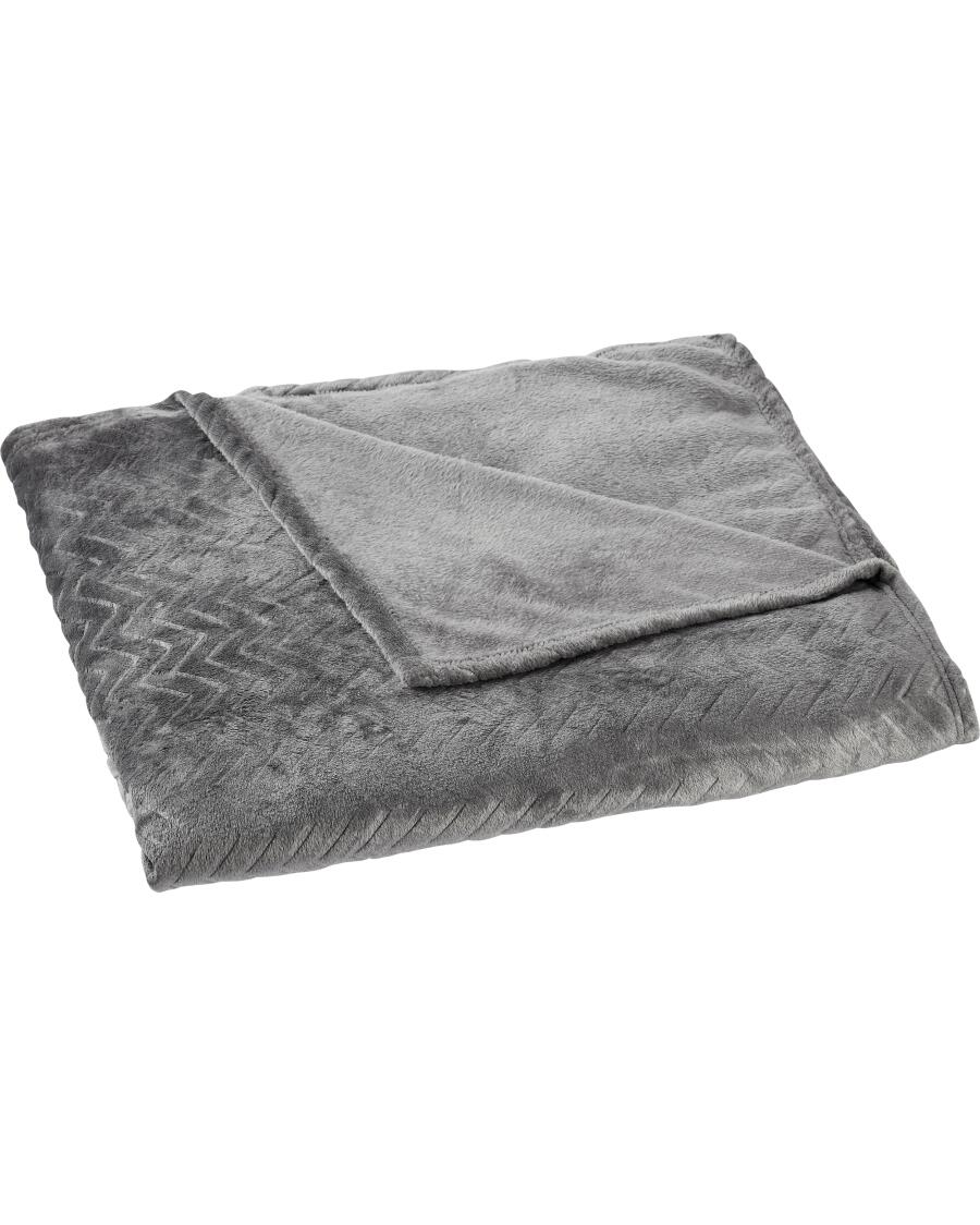 Wohndecke Zickzack grau