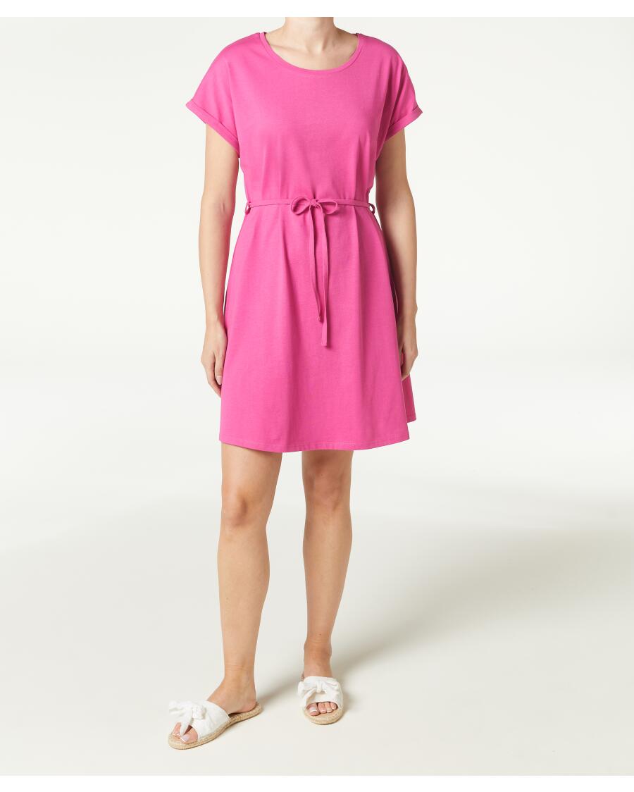 Jurk met bindceintuur pink