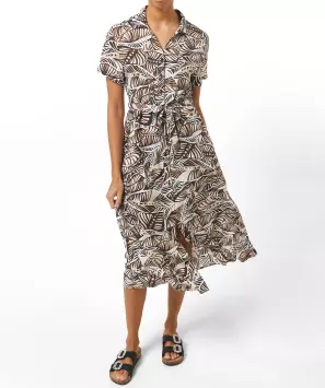 Midikleid Blätter