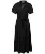 Midikleid mit Bindegürtel