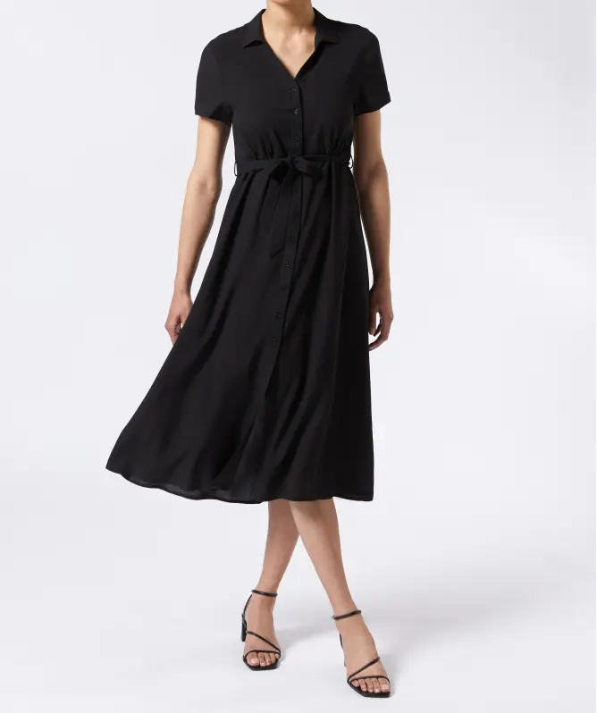 Midikleid mit Bindegürtel