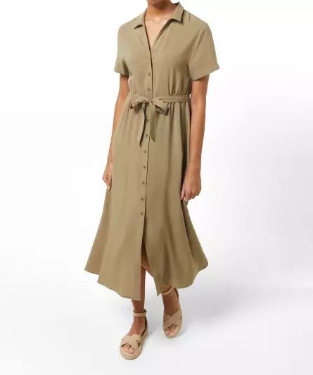 Midikleid mit Bindegürtel
